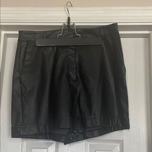 Express Black Faux Leather High-Waist Shorts